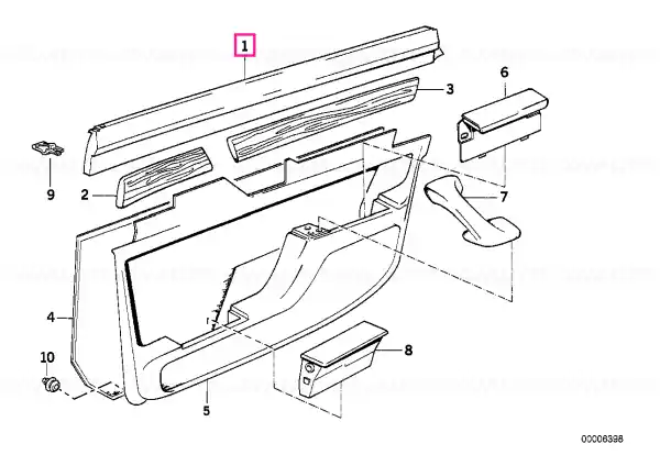 Cumpără online Door lining top rear right SCHWARZ - BMW