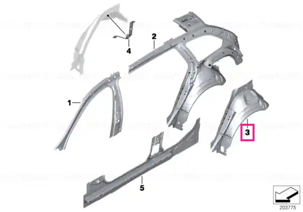 Wheel arch outer rear left - BMW Ofertă exclusivă