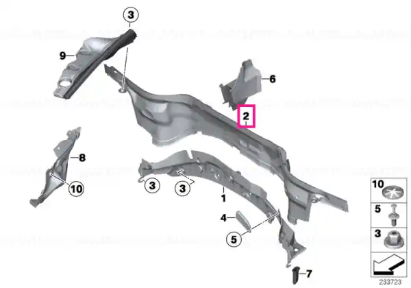 Comandă acum Panou trim perete foc superior - BMW - Mini
