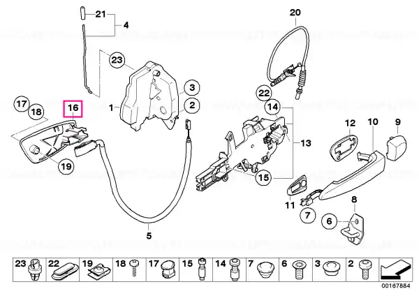 Retur gratuit Door handle inner right GRAU - BMW