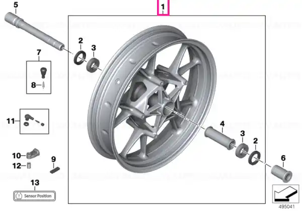 Ultima șansă Front wheel 'ostra-grau' 3,5X17 - BMW Motorrad