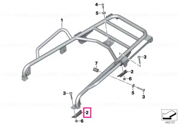 Contrasupport/montaj spate dreapta HINTEN - BMW Motorrad Livrare rapidă