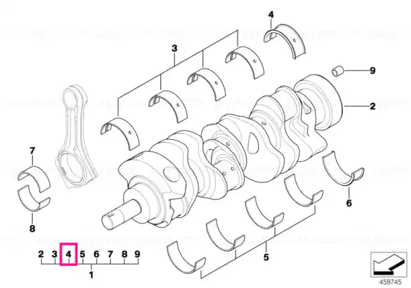 Transport gratuit Guide-bearing shell yellow 70,00MM(0) - BMW