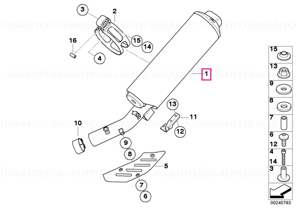 Rear silencer - BMW Motorrad Popular