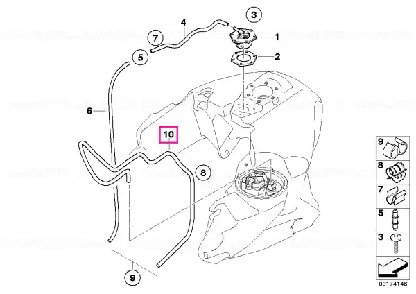 Fuel Tank Breather Line - BMW Motorrad Reducere specială