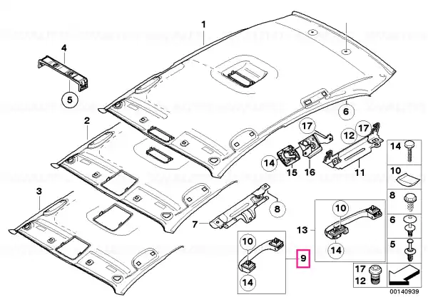 Grab handle, front ALASKAGRAU - BMW Ieftin