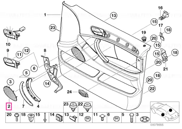 Livrare expres Capac difuzor dreapta GRAU - BMW
