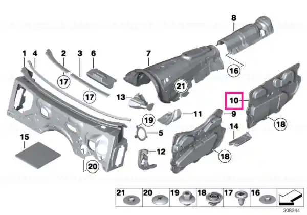 Sound insulating door rear right - BMW Doar azi