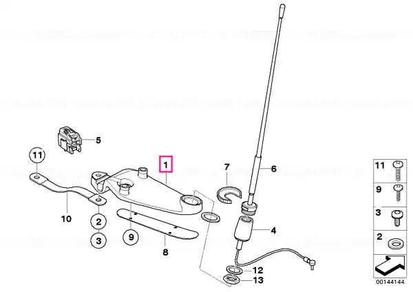 Antenna support right - BMW Motorrad Popular