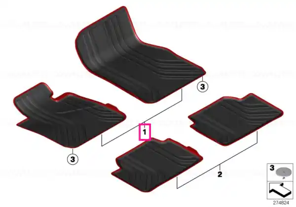Ofertă limitată Floor mats, all-weather, 'Urban,' front LHD, ANTH./GRAU - BMW