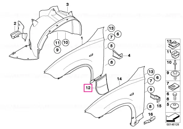 Calitate înaltă Capac panou lateral vopsit dr. CODE CODE-UNI/MET. - BMW