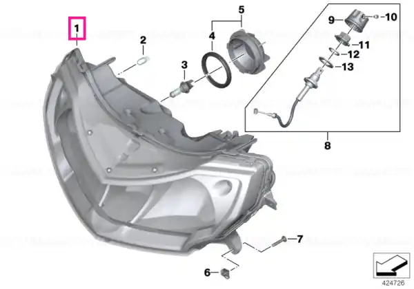 Headlight LV / LHT - BMW Motorrad Plată securizată