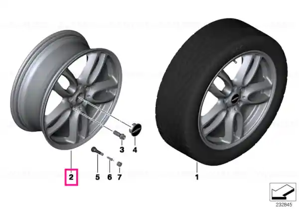 Disk wheel, light-alloy, black matt 7 1/2JX19 ET:52 - BMW - Mini Discount