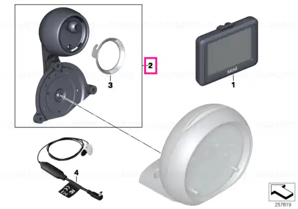 Installation kit, Navigation Portable - BMW - Mini Doar azi