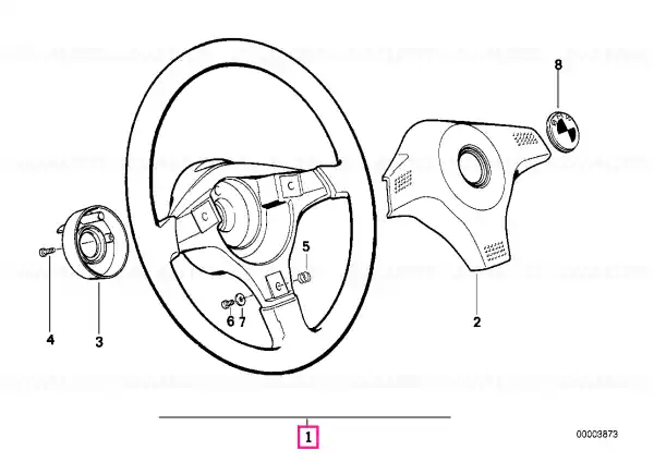 Sports steering wheel D=385MM - BMW Retur gratuit