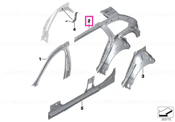 Side frame, inside, rear left - BMW Preț promoțional