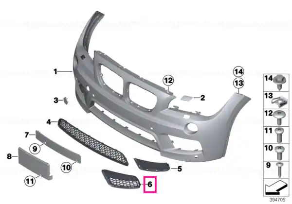 Set, grille, partially open M-PAKET - BMW Expediere rapidă