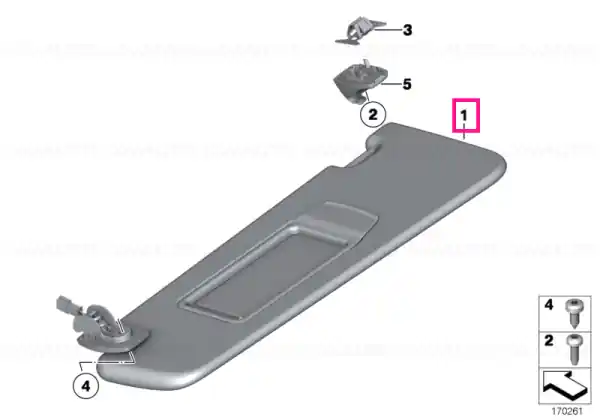 Right sun visor make-up lamp ANTHRAZIT - BMW Discount