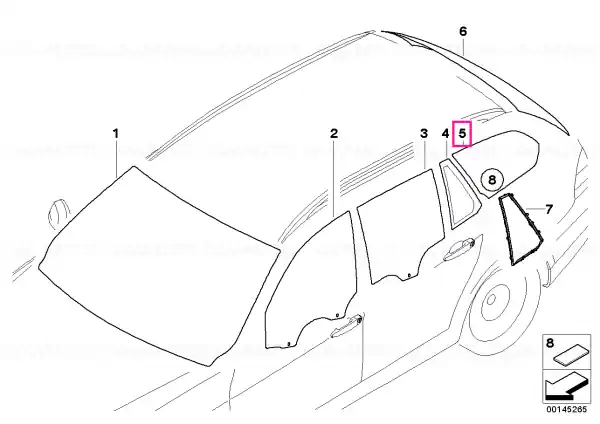 Chilipir Side window, tinted glass, rear left - BMW
