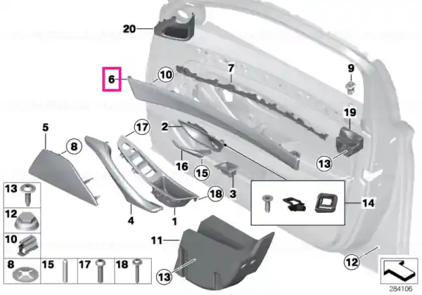 Ornament ușă lemn Fineline dr. ANTHRAZIT - BMW Ofertă exclusivă