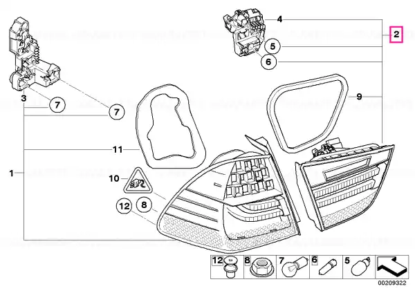Rear light in trunk lid, left - BMW Vezi acum