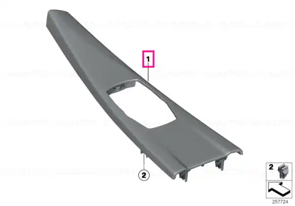Decor panel for centre console PIANO BLACK - BMW Popular