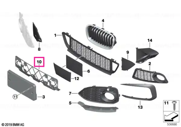 Ofertă Drilling template, licence plate front - BMW