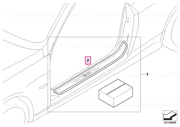 Sill strip, right - BMW Livrare rapidă