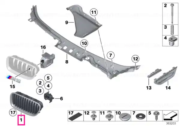 Ieftin Grille, front, left NIVI - BMW