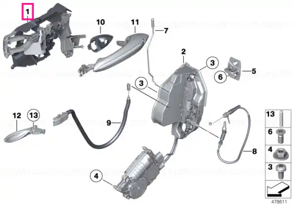 Disponibil imediat Carrier with catch, coded left - BMW
