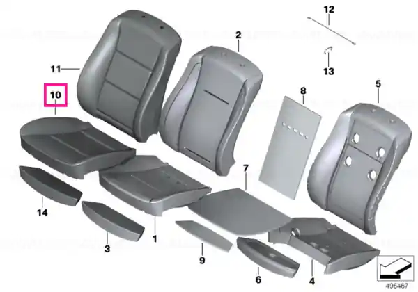 Premium Capac scaun multifunctional piele U7FA U7FA FLANELGRAU - BMW