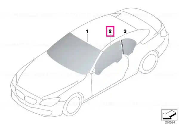 Vezi acum Side window, green, door, left - BMW