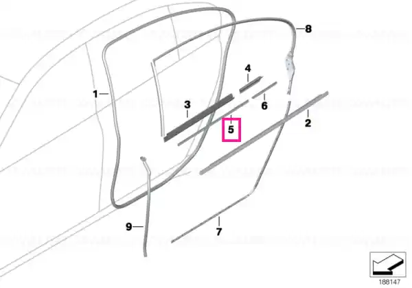 Cumpără acum Ornament umar lung interior stânga - BMW