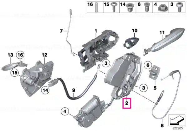 Lock, complete, rear right - BMW Ofertă exclusivă