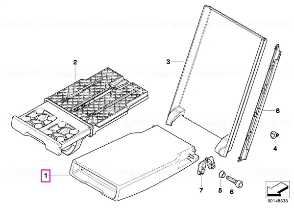 Armrest, leather, rear middle KORALLROT - BMW Cumpără acum