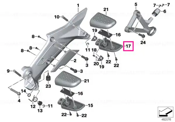 Footrest, rear right - BMW Motorrad Super ofertă