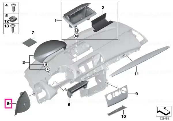 Livrare rapidă Capac bord stânga SCHWARZ - BMW