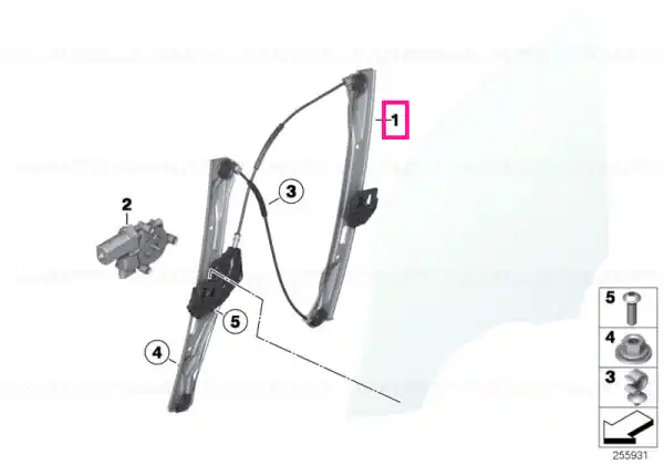 Window lifter without motor,front right - BMW Noutate