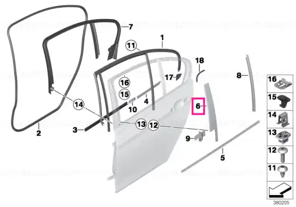 Finisher B-pillar, outer left - BMW Transport gratuit