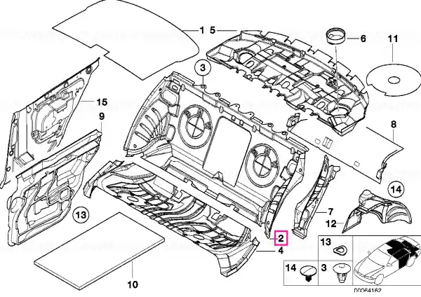 Sound insulating front trunk panel - BMW Preț mic