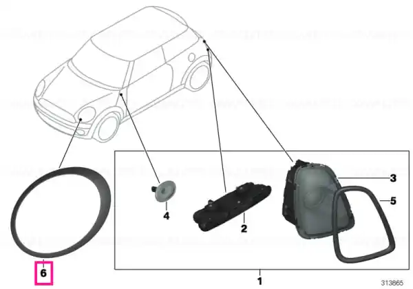 Inel ornament far dreapta JET BLACK - BMW - Mini Lichidare de stoc