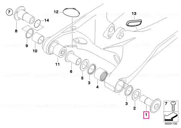 Bearing pin, left - BMW Motorrad Disponibil imediat