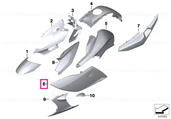 Front left body part LIGHT-GREY - BMW Motorrad Reducere