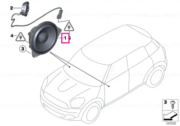 Midrange speaker, stereo/HiFi - BMW Preț mic