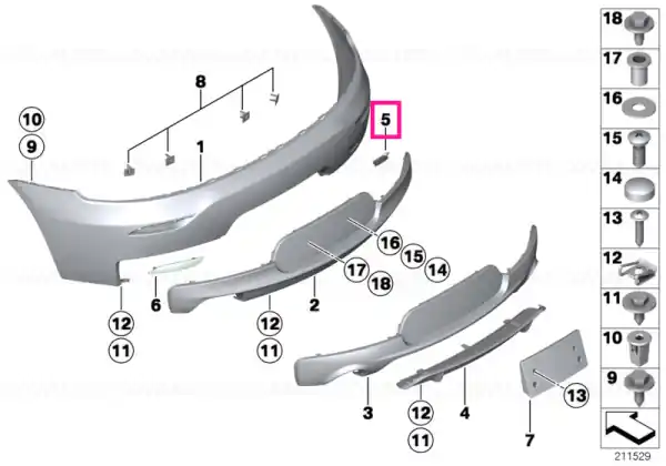 Plată sigură Flap, towing eye, primed -M- - BMW