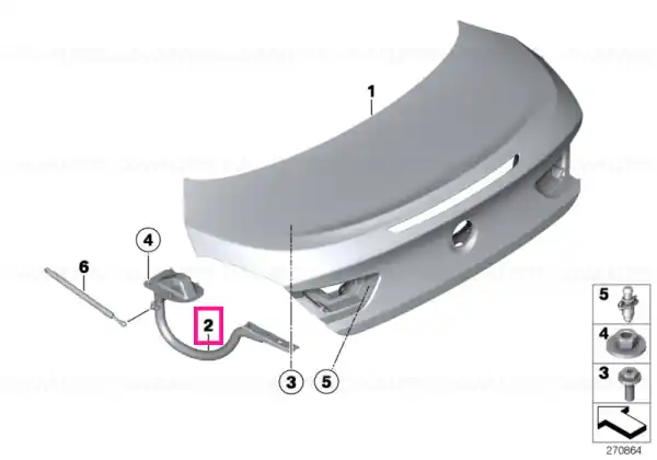 Left trunk lid hinge - BMW Expediere rapidă