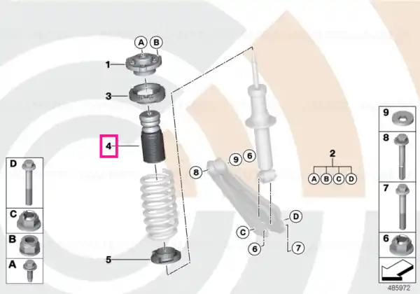 Preț redus Auxiliary shock absorber, rear - BMW