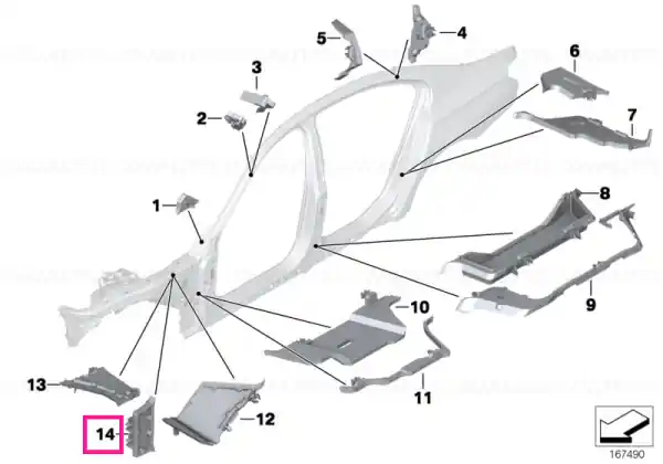 Shaped part,supp.carrier, bulkhead, left - BMW Cumpără acum