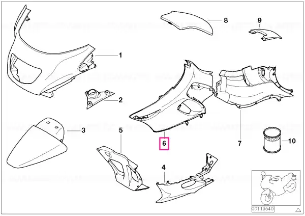 Comandă acum Panou trim stânga STURMGRAU-MET. - BMW Motorrad