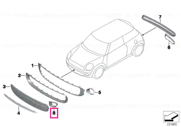 Frame left CHROM - BMW - Mini Lichidare de stoc
